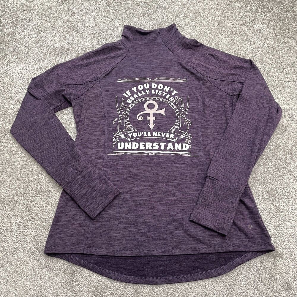 Layer 8 Qwick Dry Prince Symbol Mock Active Jacket Womens Medium Purple Outdoor